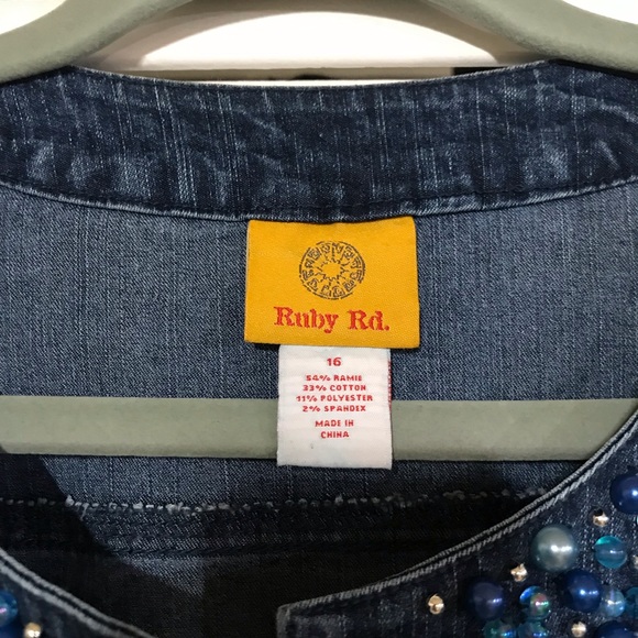 Ruby Rd. Beaded Denim Jacket - Picture 2 of 4